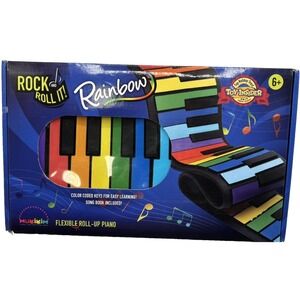 Rock and Roll It! Flexible Roll-Up Piano Color Coded Keys & Song Book COMPLETE
